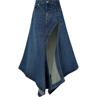 【折扣】Y/PROJECT女士挖剪牛仔中长半身裙