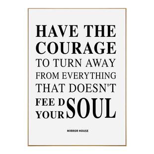 黑白英文字母装饰画小众艺术海报卧室床头画治愈系桌面摆画挂画