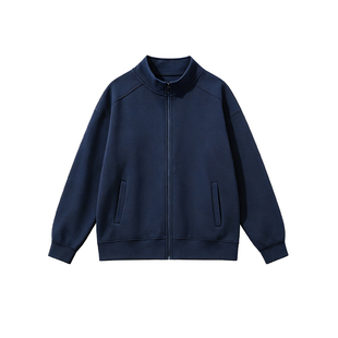 卫衣定制纯棉立领拉链外套工作服男女加绒厚工装订做刺绣印字logo
