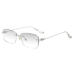 刀锋战士超轻纯钛无框近视眼镜男配有度数平光散光变色防蓝光镜女