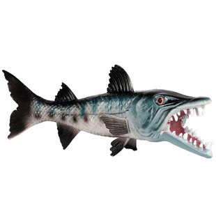 林畅模玩儿童海洋动物玩具梭子鱼模型海狼鱼梭鱼仿真鱼类海底生物