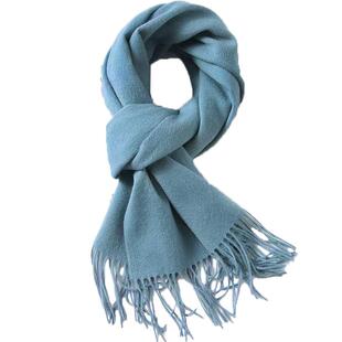 莫兰迪色系100纯羊毛围巾女冬季2025新款灰色羊绒小众冬天百搭