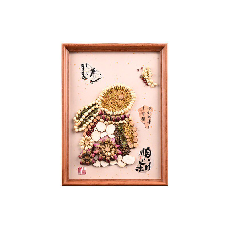 diy中药标本拼贴画文创团建活动