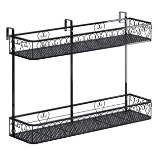 双层阳台花架悬挂多肉铁艺挂式花盆架置物架护栏栏杆花架子植物架