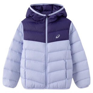 亚瑟士儿童羽绒服童装黑色女童冬季装新款时尚轻薄保暖拼色厚外套