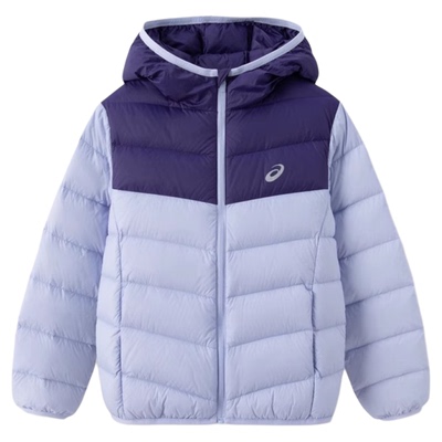 亚瑟士运动休闲连帽轻薄拼色外套