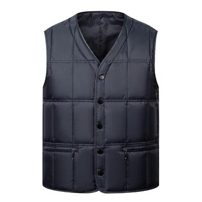 雅鹿鹅绒外穿羽绒马甲男