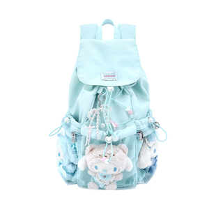韩系蓝色小食量痛包十厘米外出15cm透明10cm娃包双肩包大容量背包