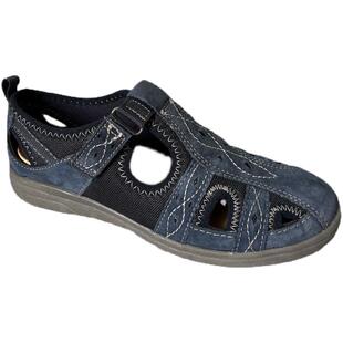 外贸44码41码35码运动凉鞋包头女户外沙滩鞋包跟魔术贴反绒皮防滑