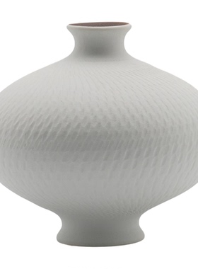 现代简约白色陶瓷花瓶摆件