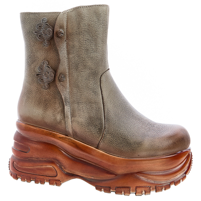 春秋女靴冬季加绒厚底做旧短靴潮