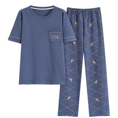 【浪莎】官方正品纯棉短袖睡衣男
