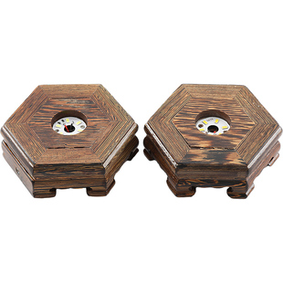 实木灯光底座摆件香炉底盘底托无线插电香薰炉檀香炉熏香底座座托