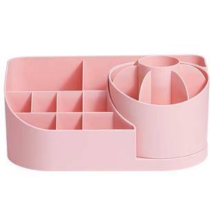 360°旋转笔筒收纳盒学生桌面多功能大容量笔桶女孩可爱粉色ins风办公室收纳好物儿童书桌一体可爱文具置物架