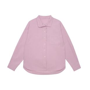 LLANO翻立领花边衬衫复古法式宽松慵懒气质外搭上衣衬衣女秋冬季