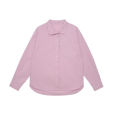 LLANO法式复古翻领花边衬衫女