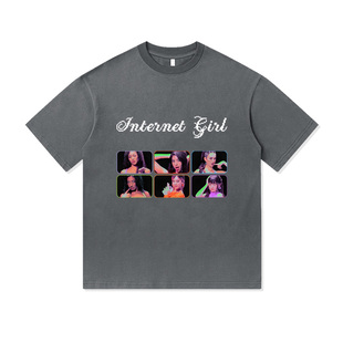 Katseye粉丝InternetGirl应援周边重磅纯棉T恤半袖杉情侣男女同款