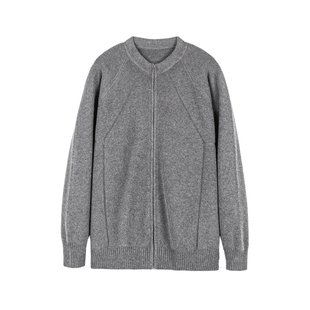 WTMP老钱风复古圆领针织拉链开衫毛衣男女休闲百搭线条慵懒风外套