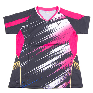 victor胜利特价羽毛球服大赛服透气速干女款短袖上衣运动服T6600C