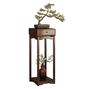 中式实木花架子客厅落地式2024新款室内多层放花的花台置物展示架