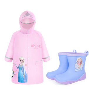 迪士尼儿童雨衣女童冰雪奇缘带书包位加厚幼儿园小孩宝宝学生雨披