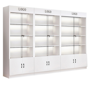 展示柜带锁玻璃门展示架礼品样品展柜产品陈列柜化妆品美容院柜子