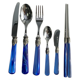 意大利EME进口刀叉牛排专用叉子不锈钢勺子西餐刀叉勺餐具套装