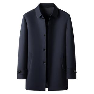 [桑蚕丝免烫]梦特娇男士风衣26春季中长款翻领商务夹克外套防风C