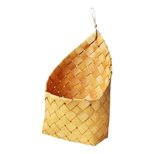 北欧编织篮田园壁挂花篮厨房姜蒜收纳筐复古手提杂货厨具阳台吊篮