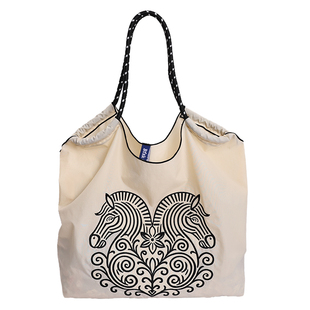 新中式刺绣轻便托特包女国风轻量化帆布包百搭大容量手提购物袋