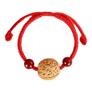 武当山太极桃核婴儿红绳手链宝宝儿童本命年桃木护身符防惊吓手绳