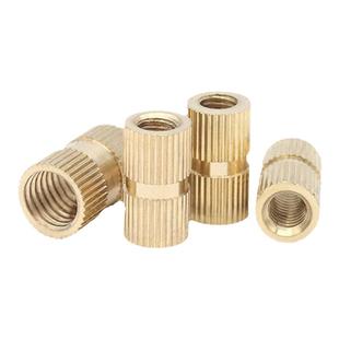 注塑铜螺母双通铜嵌件滚花镶嵌件铜花母M2M3M4铜预埋件M5M6M8M10