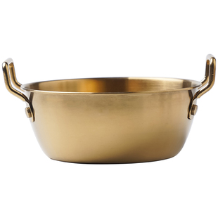 韩国料理店专用韩式饭碗家用不锈钢碗带把手的碗沙拉碗米酒碗汤碗