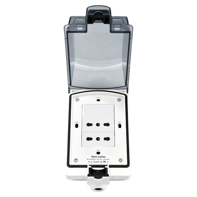 IP66级户外明装防水插座意大利通用意式三孔带usb快充type-c口20w