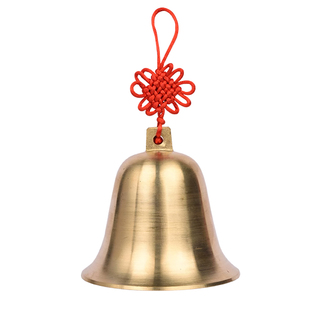 铜铃铛黄铜响声大超响铜钟摆件大小号风铃铜铃光面挂钟大门挂件