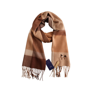 小马儿~简约中性黑白100%澳洲羊毛围巾男女同款原创设计送男友冬