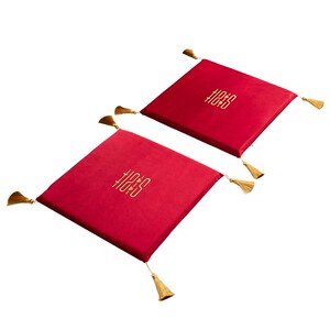 小红书敬茶跪垫丝绒结婚礼喜字