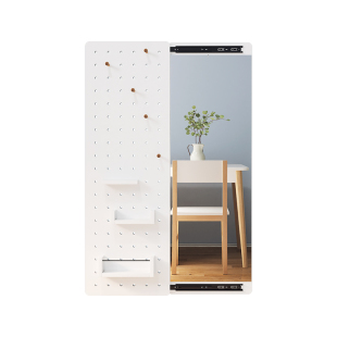 门口极窄折叠换鞋凳壁挂洞洞板穿衣镜超薄挂墙推拉隐形玄关穿鞋凳