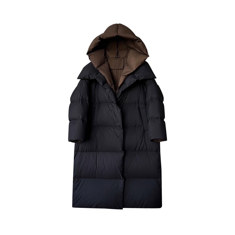 MSHR韩系女鹅绒保暖过膝羽绒服