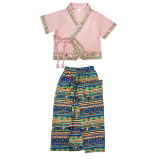 傣族服装儿童女少数民族演出服新款云南西双版纳服饰泼水节舞蹈服