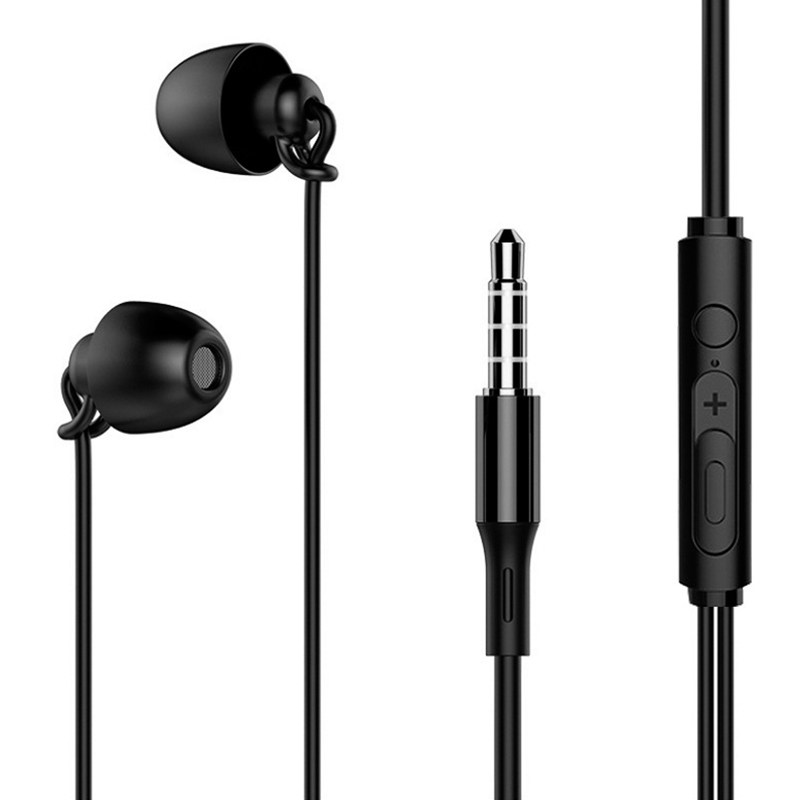 睡眠耳机入耳式软硅胶枕下侧睡隔音不压耳防噪音HiFi带麦有线耳麦