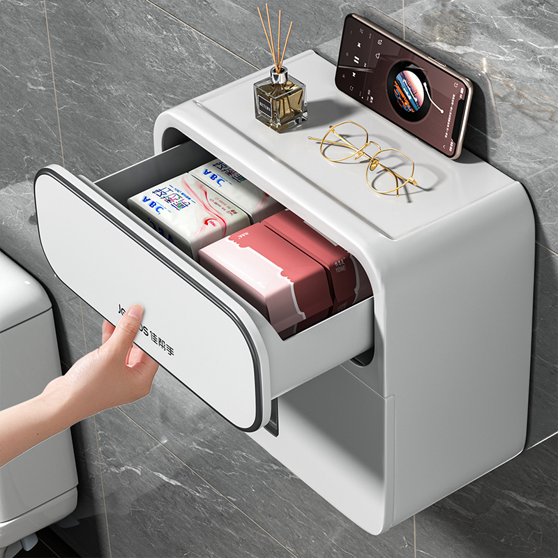 佳帮手纸巾盒壁挂式洗脸巾收纳盒卫生间厕所抽纸盒卫生卷纸置物架