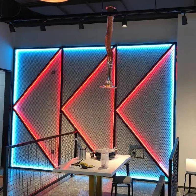 菱形网片铁艺网格背景墙铁网格网吊顶装饰网格屏风隔断网格展示架