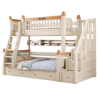 全实木上下床子母床小户型儿童床高低床经济型上下铺男孩双层床