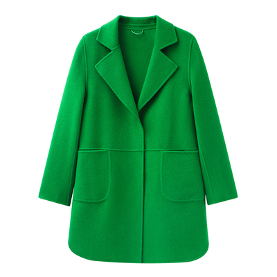 双面羊毛大衣女短款中老年小个子