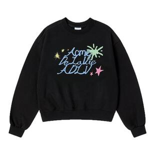 ADLV 韩国潮牌2025秋冬新品卫衣调色盘字母印花女士短款套头卫衣