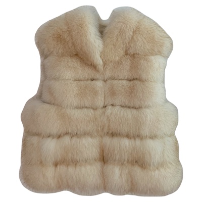 星梦马甲真狐狸毛横排小立领皮草