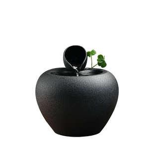 陶瓷流水摆件办公室桌面喷泉客厅水景招财风水禅意乔迁新居礼品