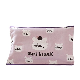 八层儿童纯棉纱布枕巾新款40*60卡通幼儿园宝宝枕头盖巾柔软全棉