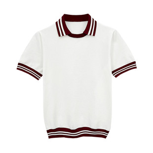 法式高级男装夏季新款男士polo衫 时尚拼接翻领t恤修身针织短袖男